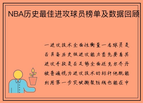 NBA历史最佳进攻球员榜单及数据回顾